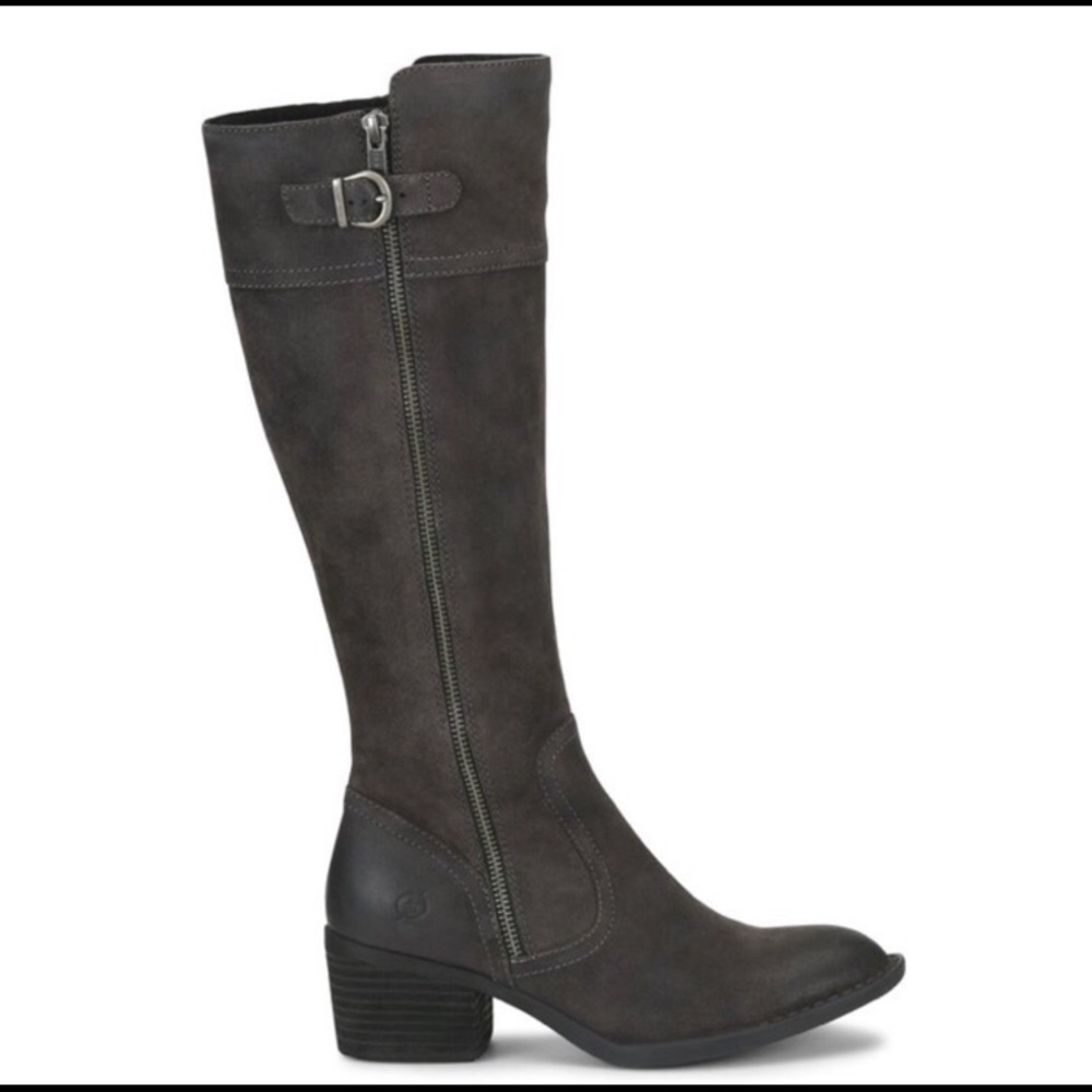 NWOT Grey Born Fannar Suede Knee High Boots